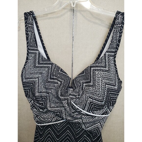 Miraclesuit Stitch Mix Escape Criss Cross One Piece Underwire Swim Suit Size 16 - Picture 2 of 8